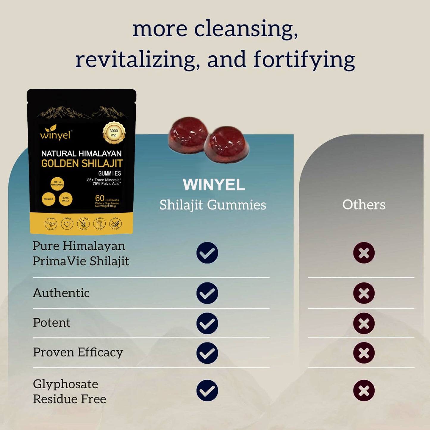 Gomitas Naturales de Shilajit – Energía, Salud Inmune y 85 Minerales del Himalaya