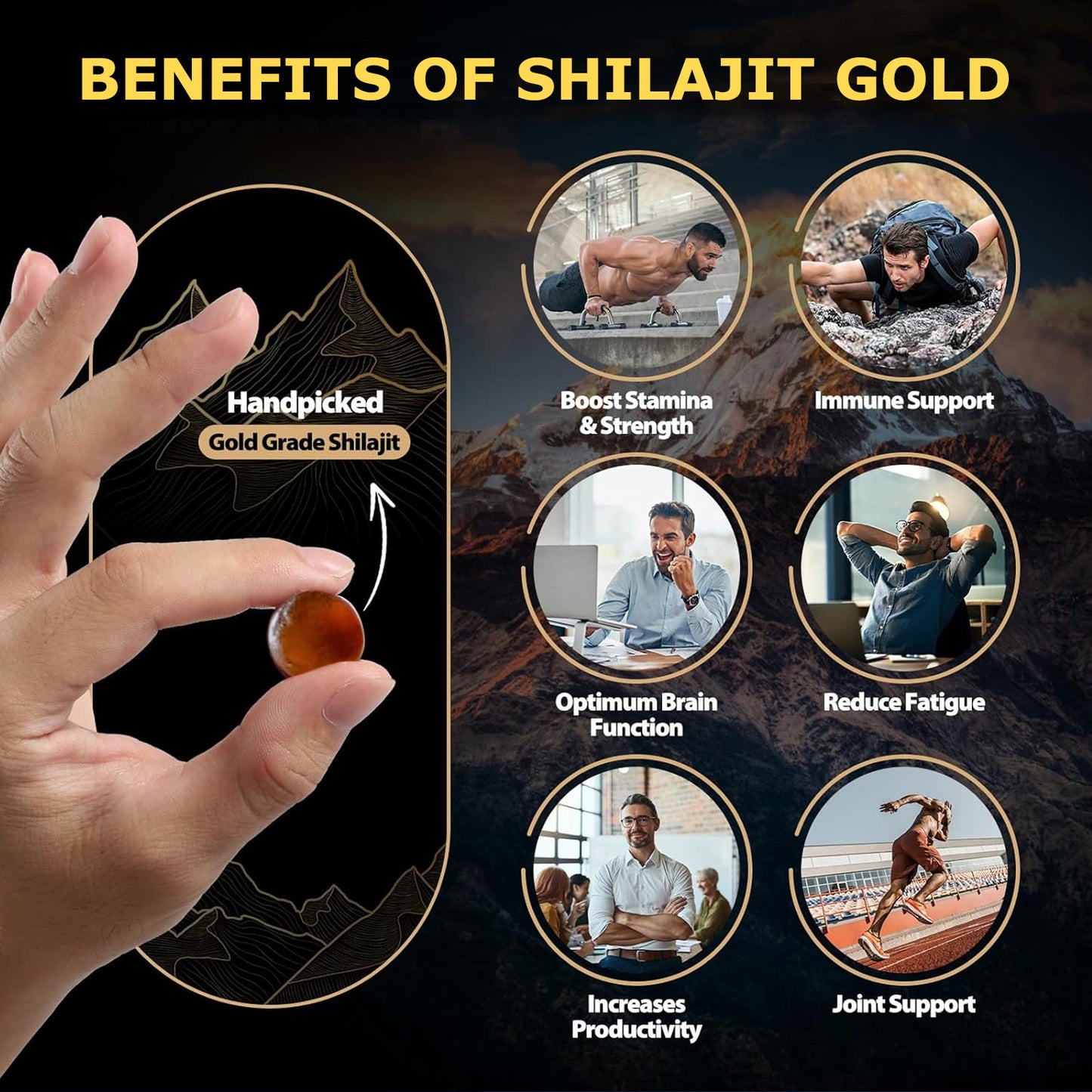 Gomitas Naturales de Shilajit – Energía, Salud Inmune y 85 Minerales del Himalaya
