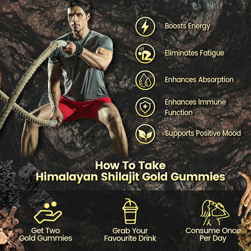 Gomitas Naturales de Shilajit – Energía, Salud Inmune y 85 Minerales del Himalaya